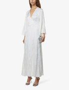 GALVAN LONDON Havana White Silk Blend Maxi Wrap Dress - House Of Huntington