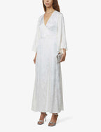 GALVAN LONDON Havana White Silk Blend Maxi Wrap Dress - House Of Huntington