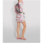 ALESSANDRA RICH Floral Print Taffeta Bow Front Ruffle Detail Mini Dress - House Of Huntington