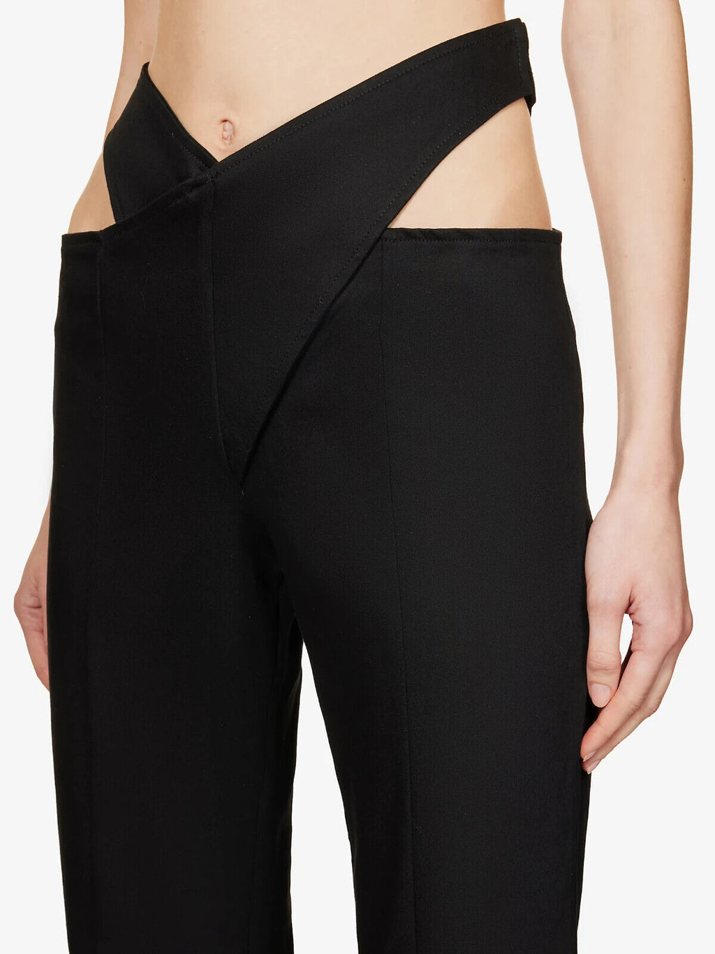 DI PETSA Black Cross Over Flared Trousers - House Of Huntington