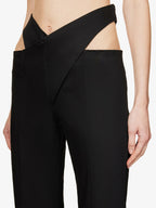 DI PETSA Black Cross Over Flared Trousers - House Of Huntington