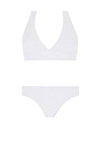 Pain De Sucre White Floral Woven Bikini Top in MITA - House Of Huntington