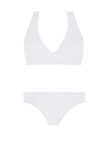 Pain De Sucre White Floral Woven Bikini Top in MITA - House Of Huntington