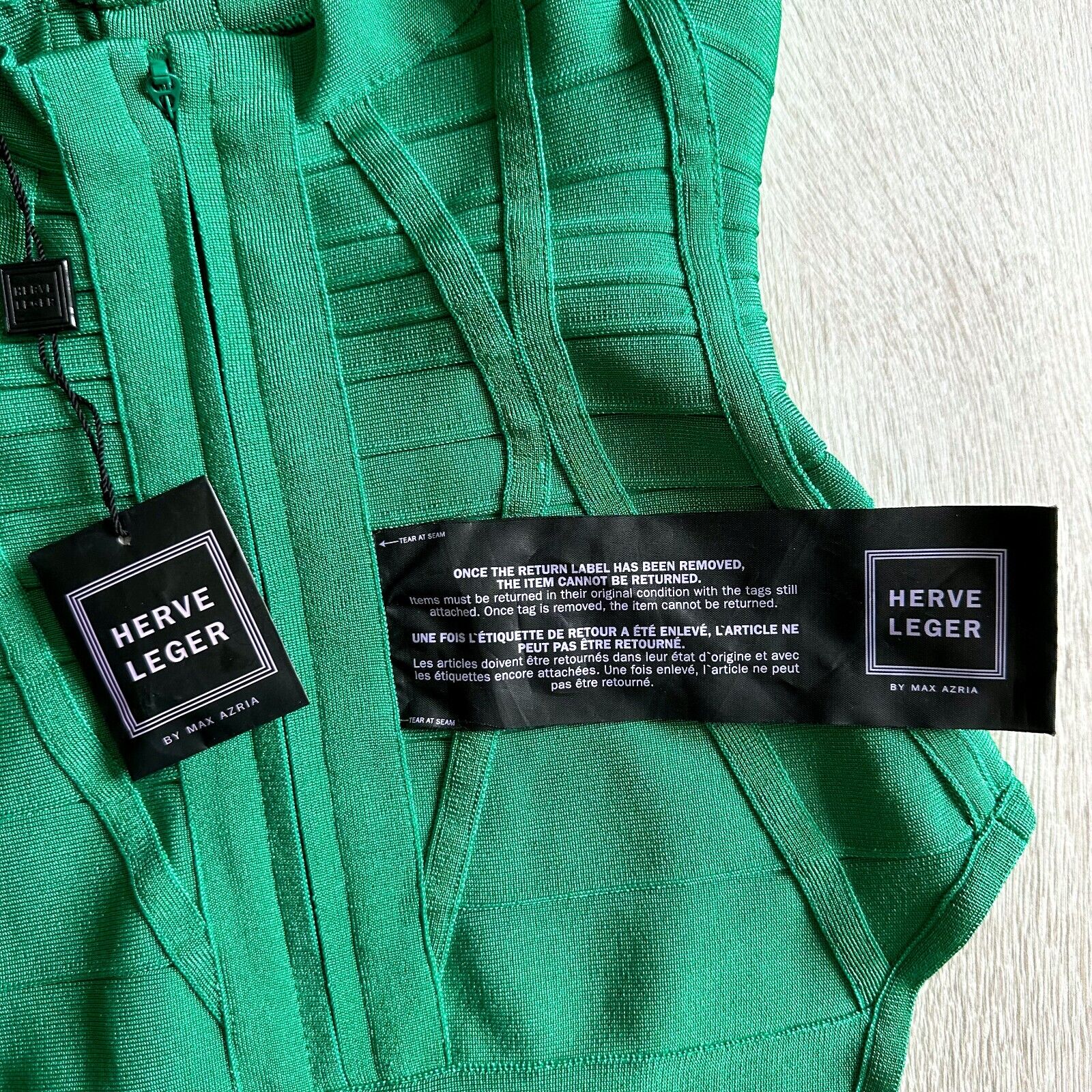 HERVE LEGER Emmalie Green Bandage Halterneck Club Party Swimsuit - House Of Huntington