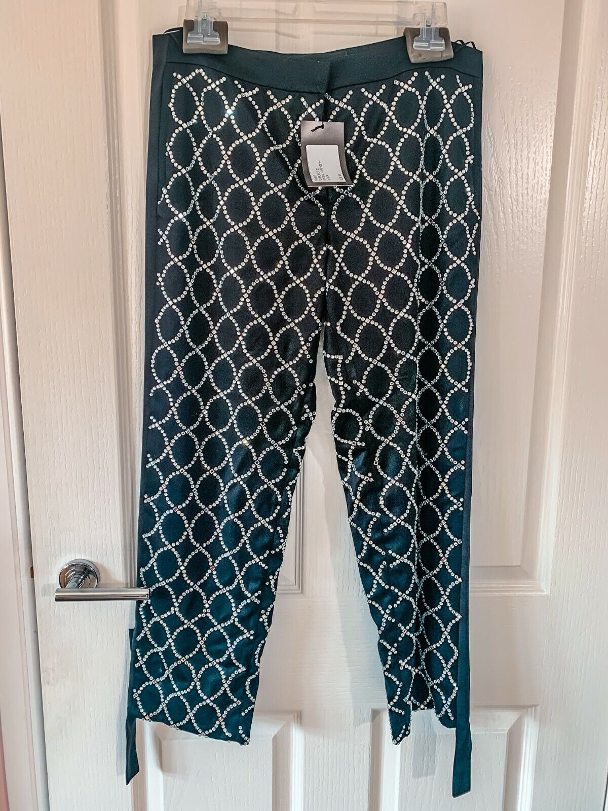 AZZARO Couture Florence Crystal Sparkly Embellished Trousers - House Of Huntington