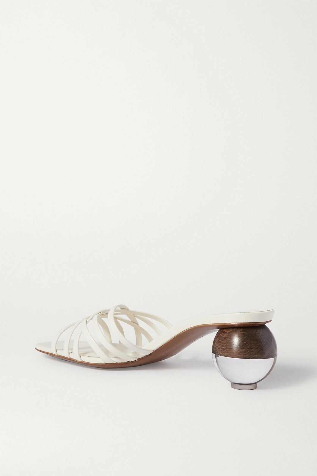 NEOUS Cream White Calpa Leather Sculpture Heels - House Of Huntington