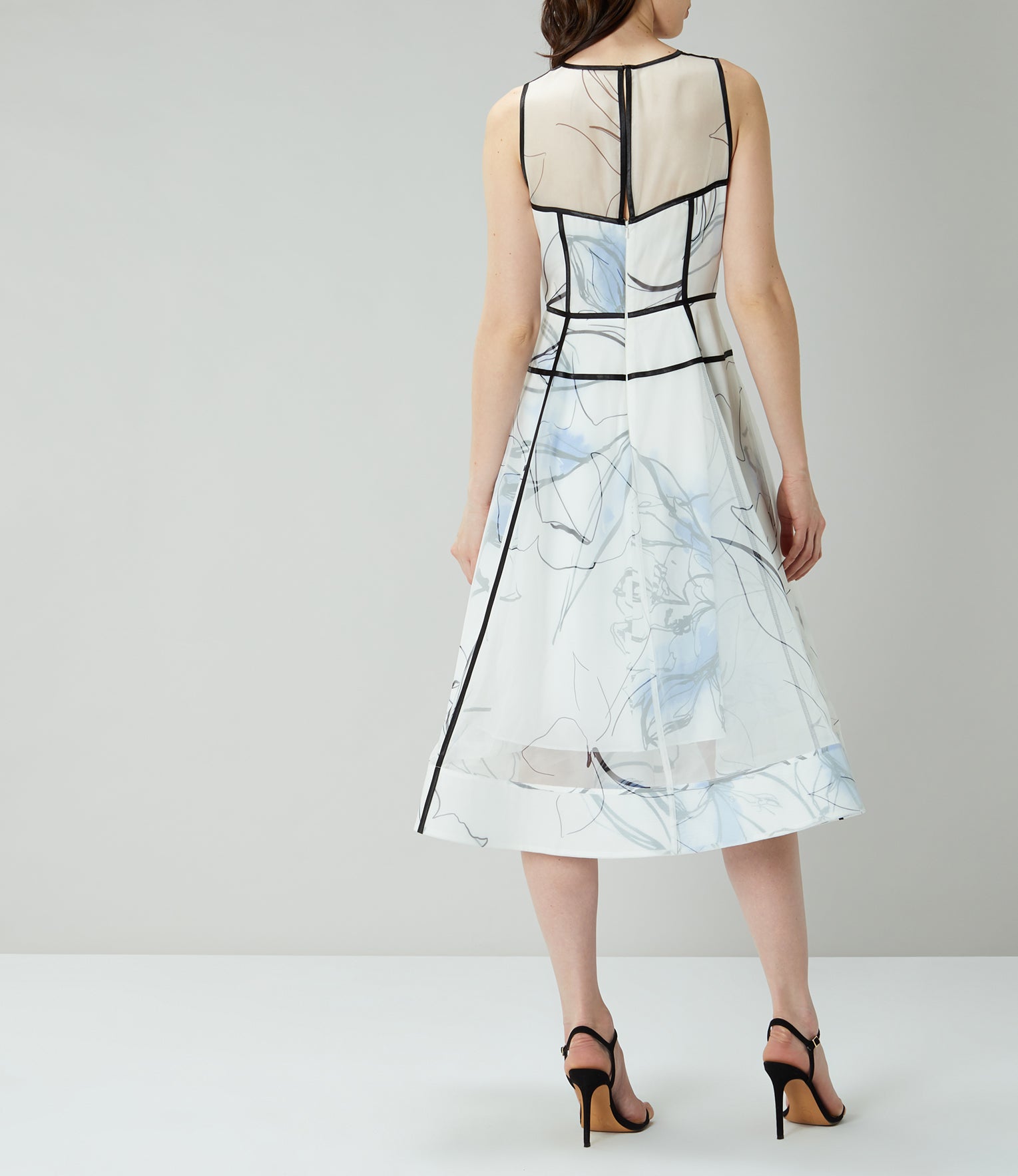 Coast Liza Midi Structured Floral White & Multi Dress - House Of Huntington