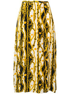Rixo London Georgia Gold Shell Chain Print Slit Leg Silk Midi Skirt - House Of Huntington