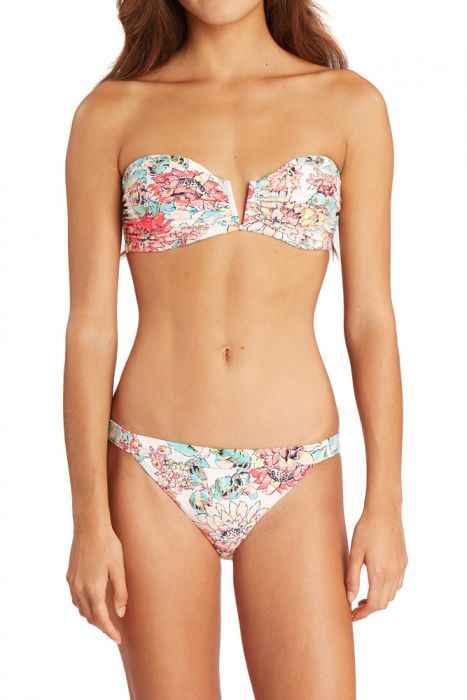 Billabong Bustier Pixi Petal Tropic Floral White Bikini