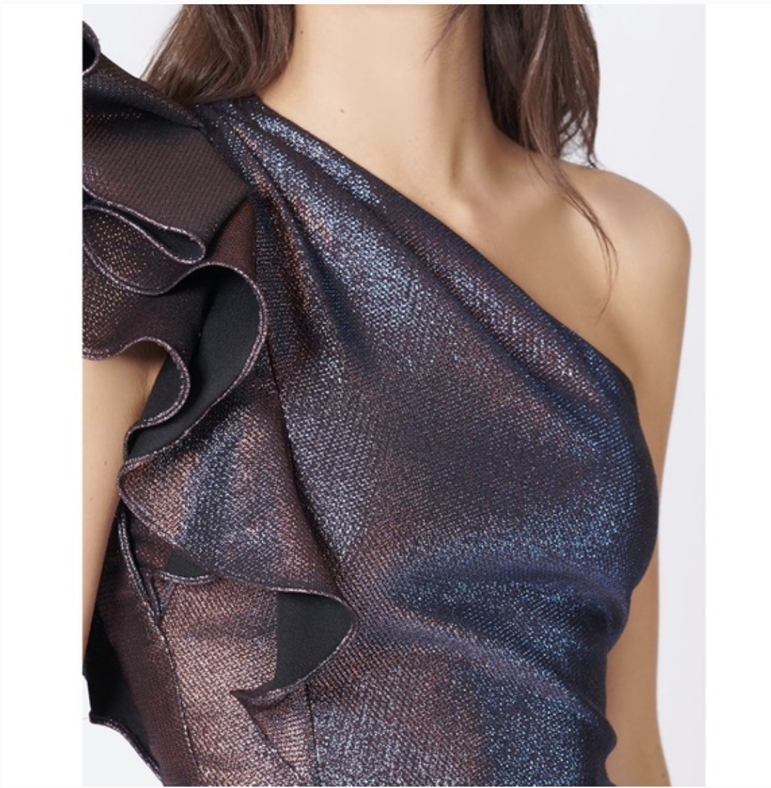 veronica beard one shoulder dress Grycen One-Shoulder Jacquard Midi Dress in Gold Ochre