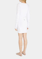 THE ATTICO Taylor Open-Knit Long-Sleeve Mini Dress - House Of Huntington