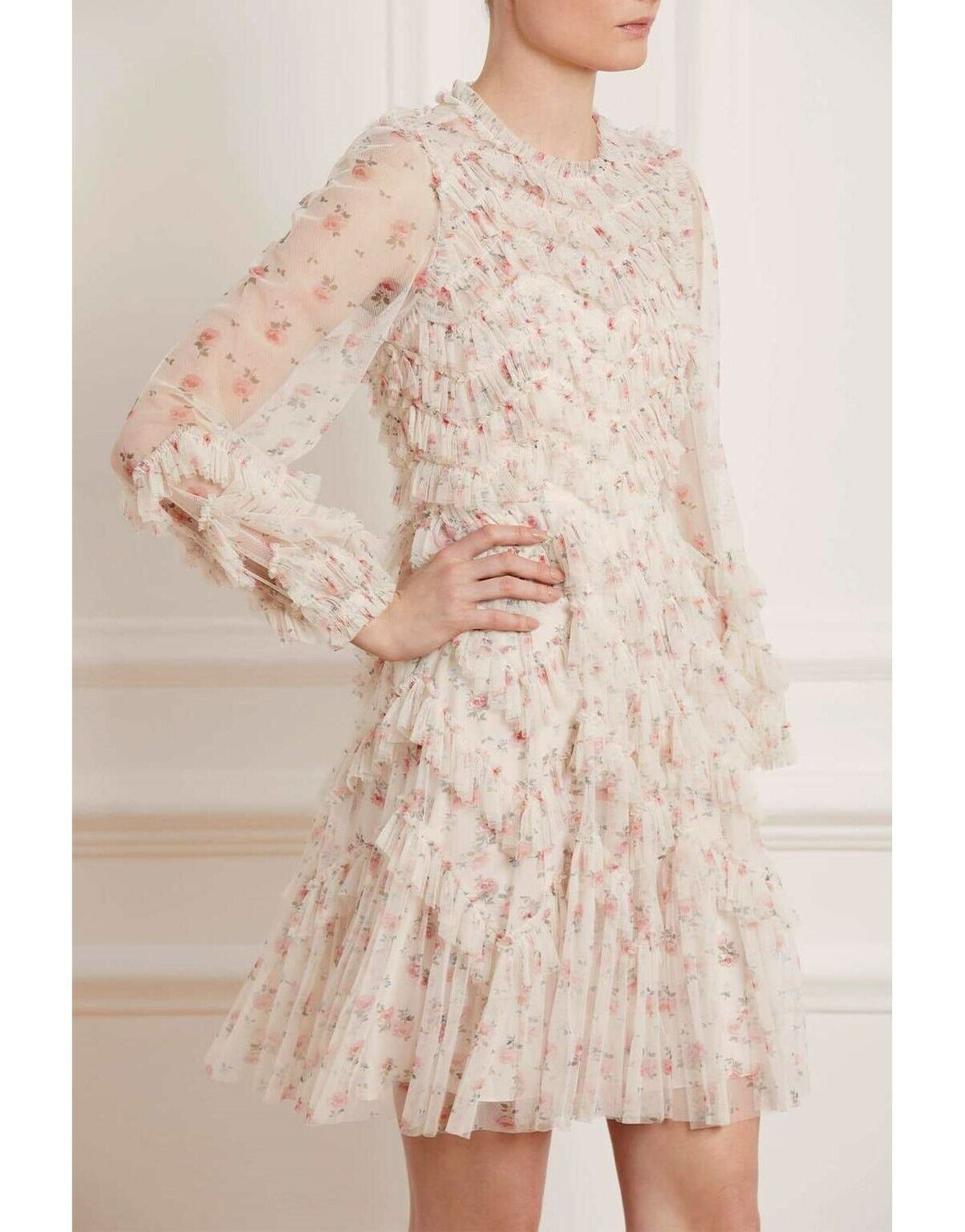 & Bijou Ruffle Ditsy Floral Mini Dress