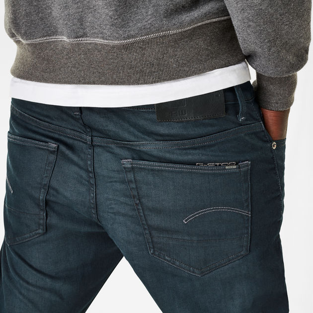 Джинсы G-STAR 3301 Straight Dotor Stretch Denim Темные состаренные джинсы