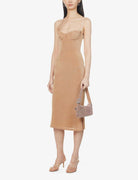 MIRROR PALAIS Tan Woven Supermodel Midi Dress - House Of Huntington