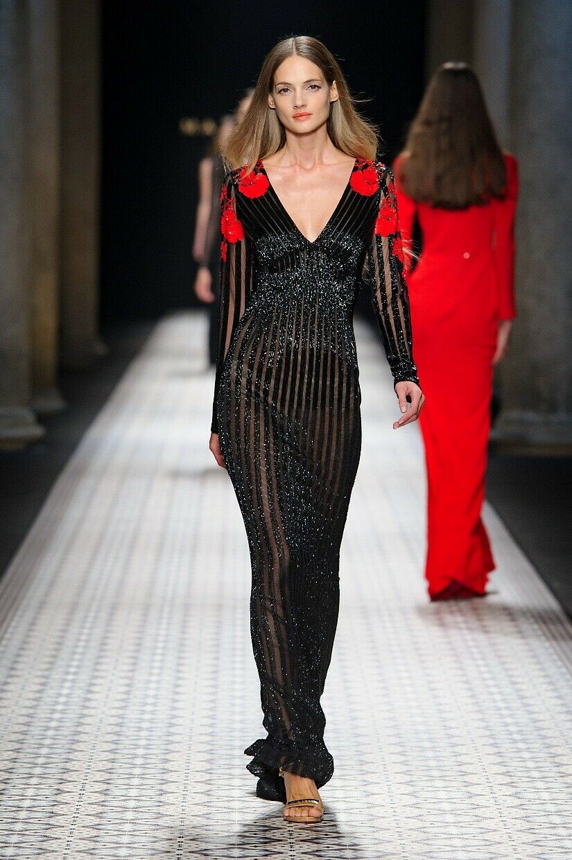 MARIO DICE Runway Couture Beaded Lace Dress BallGown - House Of Huntington