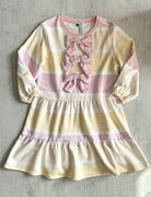 OLIVIA RUBIN Striped Pink Bow Detail Angel Coquette Aesthetic Dress - House Of Huntington