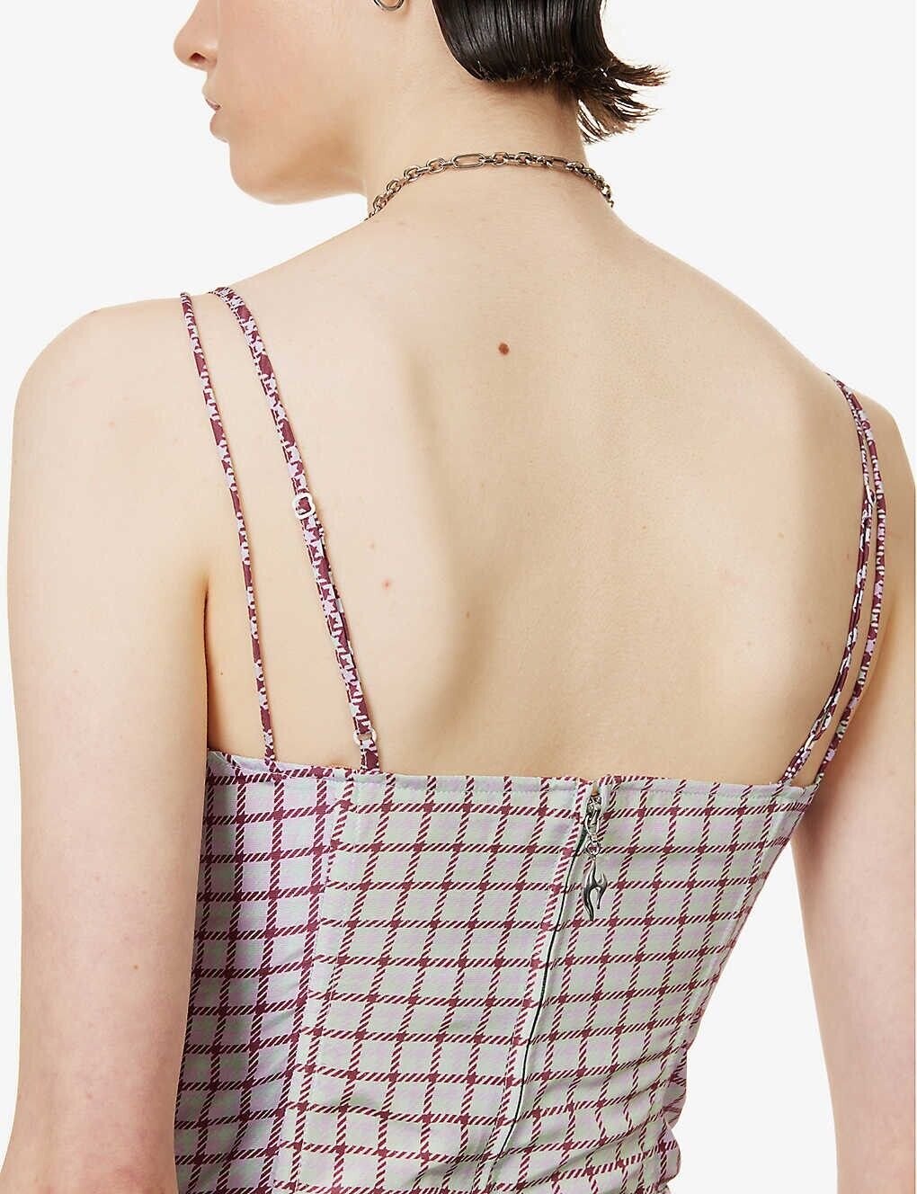 MIAOU Aphex Bristol Check Corset Grunge Core Top - House Of Huntington