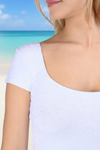 Pain De Sucre White Woven Towelling Stretch Summer Dress in DAVIA - House Of Huntington