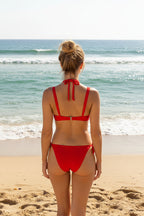 Pain De Sucre Red Double Strap Iquito Bikini Top - House Of Huntington