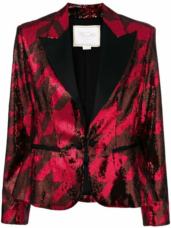 Sequinned Printed Blazer