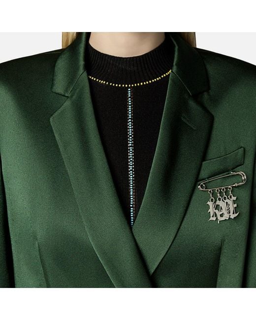 Christopher Kane Name Silver Safety Pin Lapel Pin - House Of Huntington