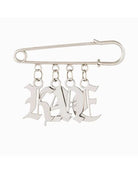 Christopher Kane Name Silver Safety Pin Lapel Pin - House Of Huntington