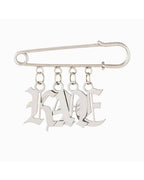 Christopher Kane Name Silver Safety Pin Lapel Pin - House Of Huntington