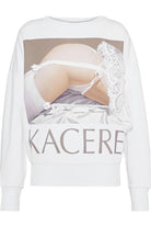 Christopher Kane White Lingerie Graphic Kacere Sweatshirt - House Of Huntington