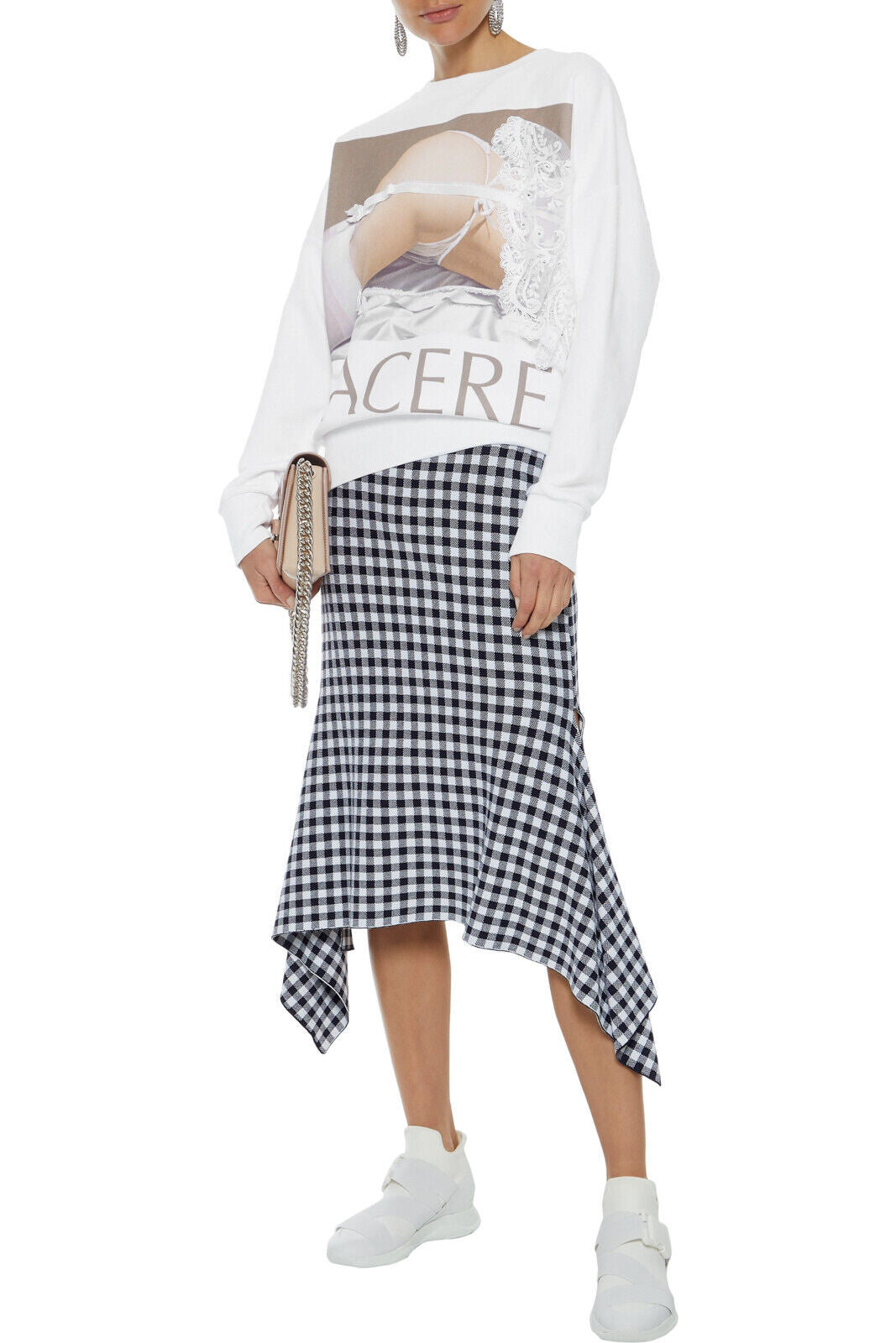 Christopher Kane White Lingerie Graphic Kacere Sweatshirt - House Of Huntington