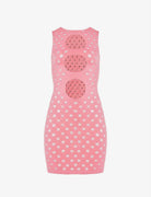 MAISIE WILEN Perforated Pink Festival Rave Summer Mini Dress - House Of Huntington