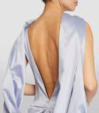 16ARLINGTON Lilac Satin Blair Evening Draped Mini Dress - House Of Huntington