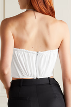 ET OCHS Holly Strapless Gathered Stretch Crepe Bustier Top - House Of Huntington