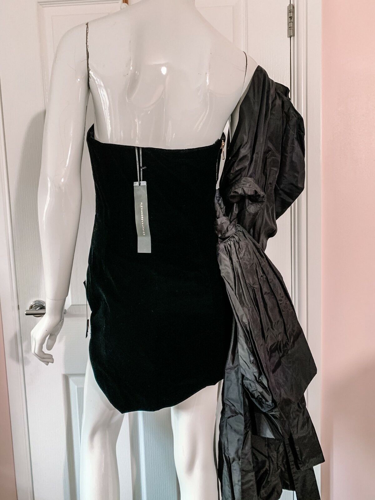 Alexandre Vauthier Black Velvet Dramatic Drape Detail Dress - House Of Huntington
