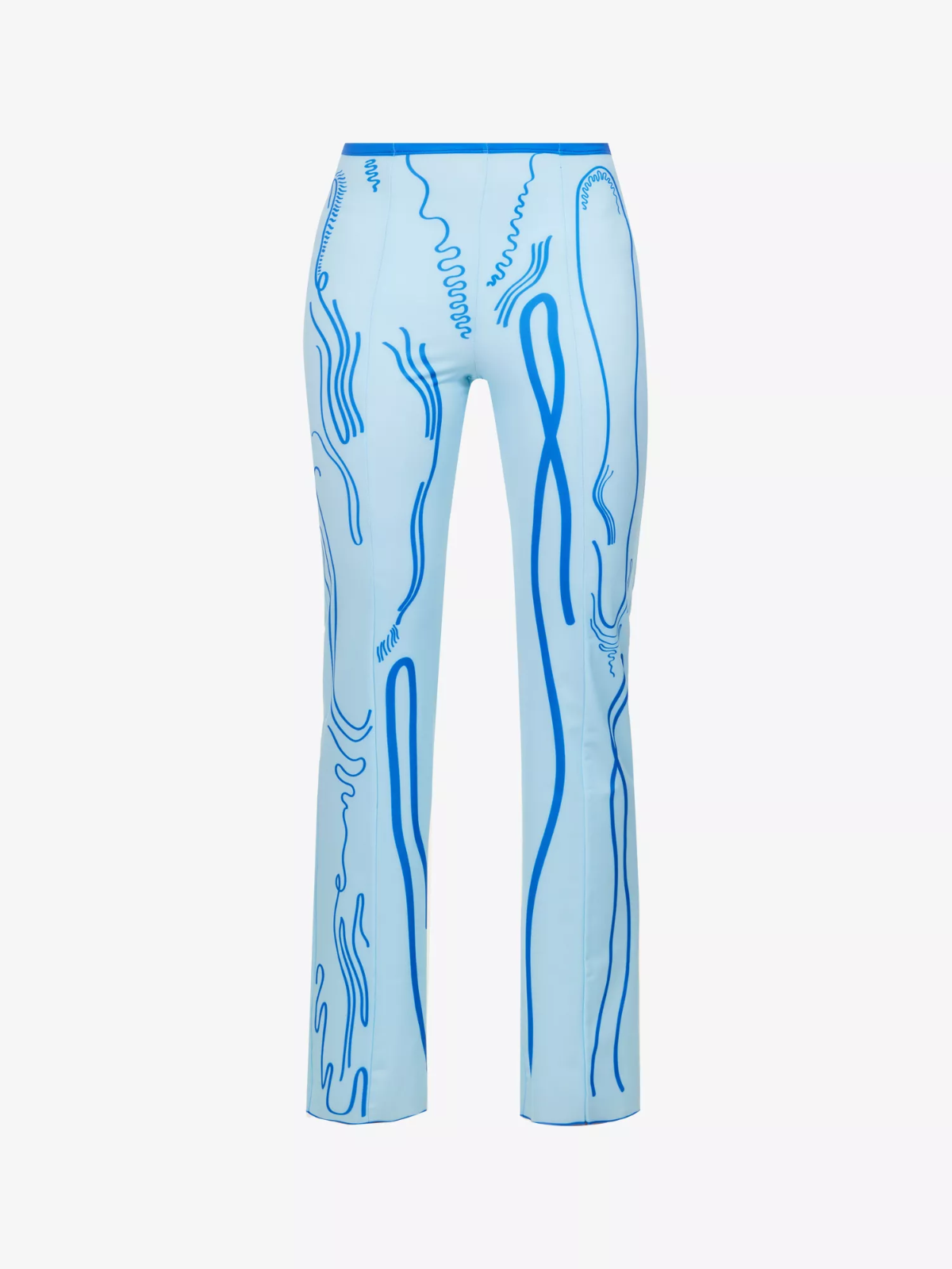DI PETSA Venus Graphic Print Stretch Blue Shell Trousers - House Of Huntington