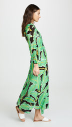 Diane Von Furstenberg DVF Wrap Dress In Windsor Floral Palm Green Print - House Of Huntington