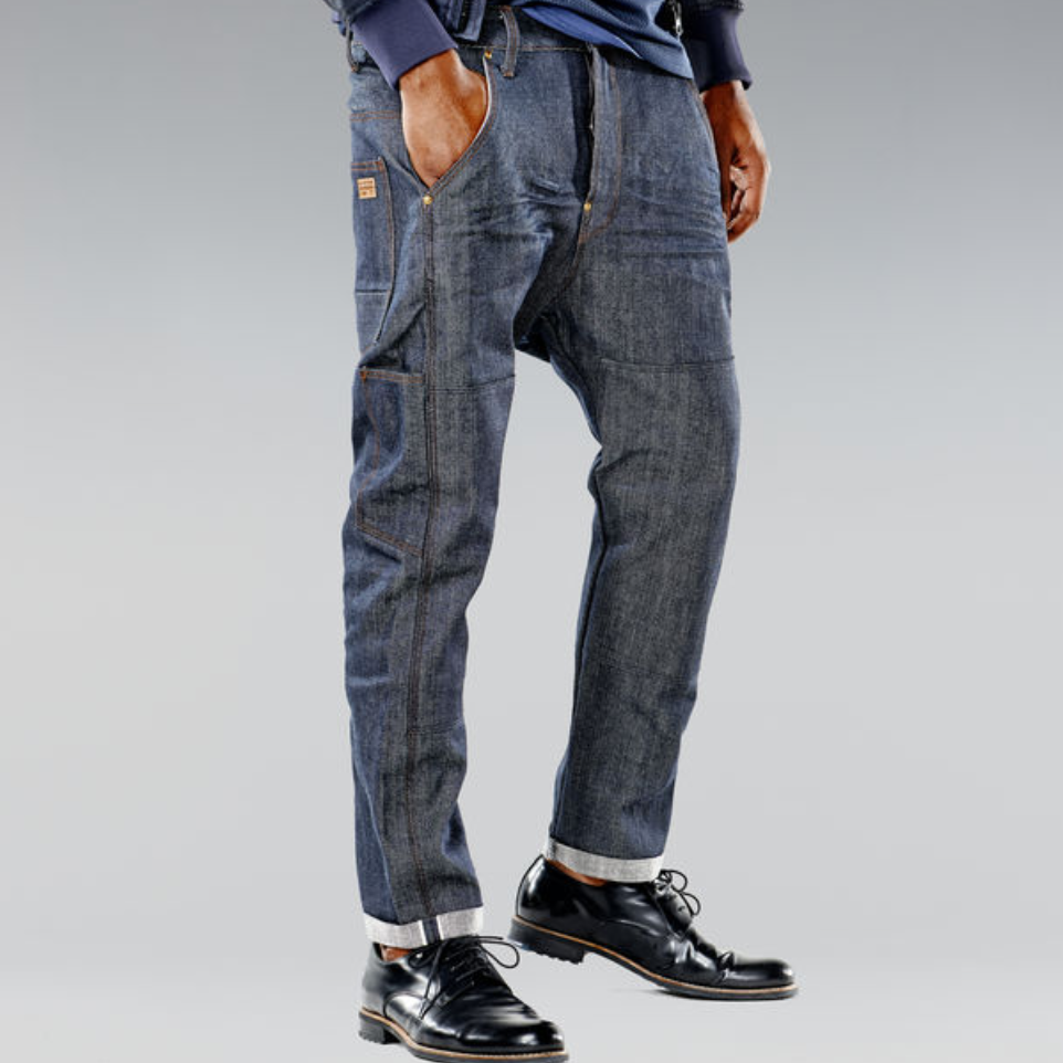 G-Star Raw Faeroes 25 مستقيم صلب خام أحمر قائمة Selvedge Denim