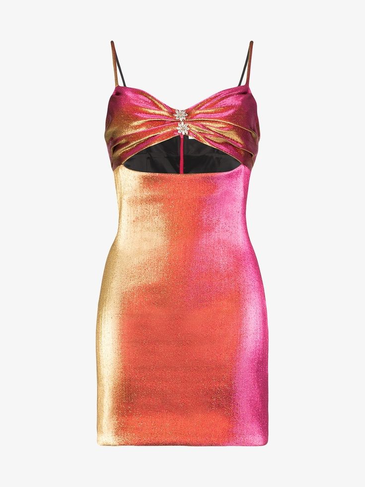 AREA NYC Crystal Detail Cut-Out Mini Summer Party Dress - House Of Huntington