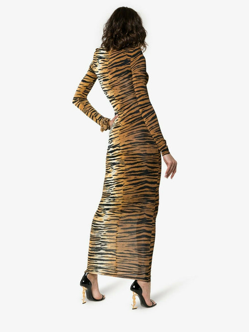 Alexandre Vauthier Long Sleeved Tiger Print Kylie Jenner Dress - House Of Huntington