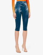 MUGLER Shell Panelled High Rise Stretch Woven Leggings