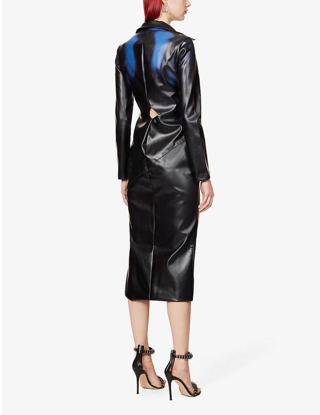 DI PETSA Memories of Touch Cut Out Heat Reactive Faux Leather Jacket - House Of Huntington