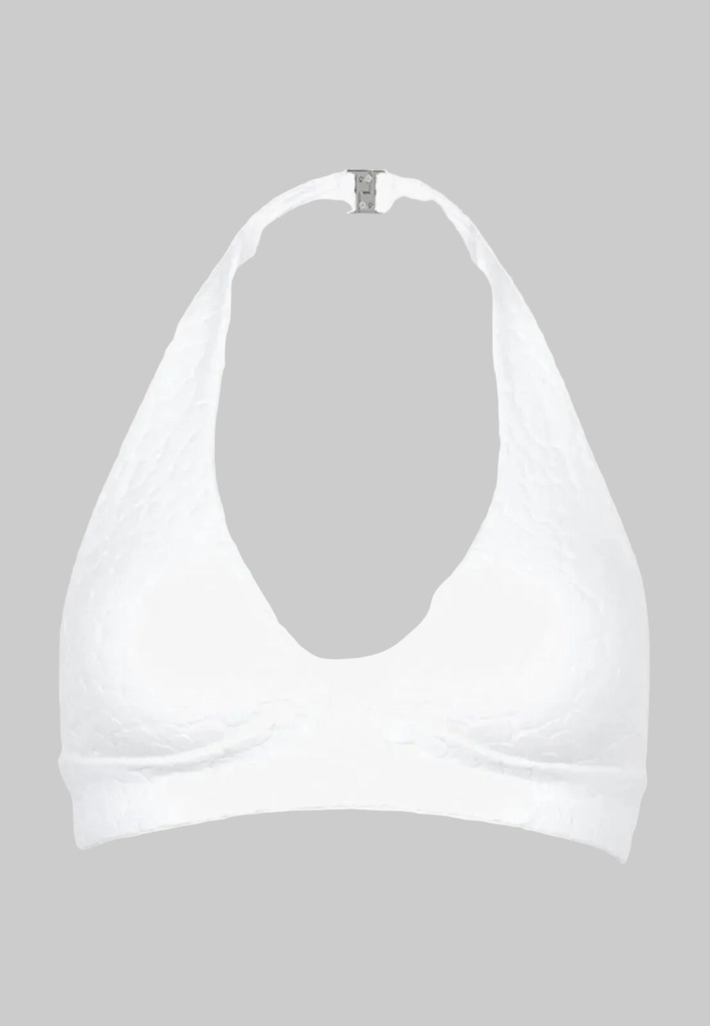 Pain De Sucre White Floral Woven Bikini Top in MITA - House Of Huntington