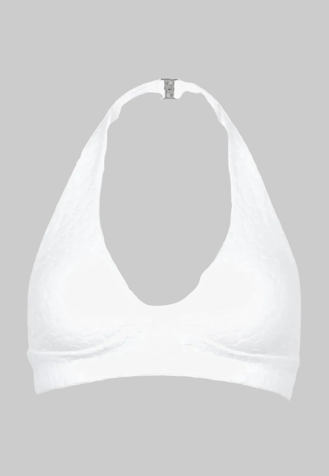 Pain De Sucre White Floral Woven Bikini Top in MITA - House Of Huntington
