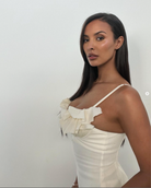 JACQUEMUS La Duna Ruffled Trim Mini White Dress - House Of Huntington