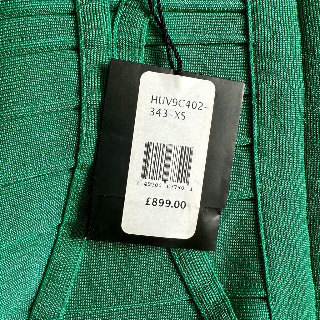 HERVE LEGER Emmalie Green Bandage Halterneck Club Party Swimsuit - House Of Huntington