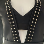 DAVID KOMA Black Tube Detail V-Neck Long Sleeve Dress - House Of Huntington