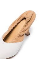 A.W.A.K.E. Mode Awake Gertrud Two-Tone White Beige High Heel Pumps - House Of Huntington