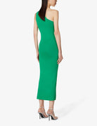 MOTHER OF ALL Federica One Shoulder Stretch Woven Midi Slit Hem Dress - House Of Huntington
