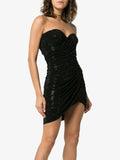 Alexandre Vauthier Crystal Embellished Ruched Bustier Dress - House Of Huntington