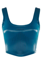 صدفة MUGLER مزينة بشعار الماركة منقوشة قابلة للتمدد