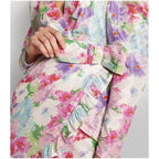 ALESSANDRA RICH Floral Print Taffeta Bow Front Ruffle Detail Mini Dress - House Of Huntington